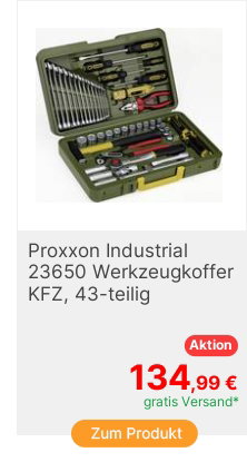 Proxxon Industrial 23650 Werkzeugset KFZ im Koffer 43teilig