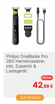 Philips OneBlade Pro 360 QP654215 DetailTrimmer Schwarz