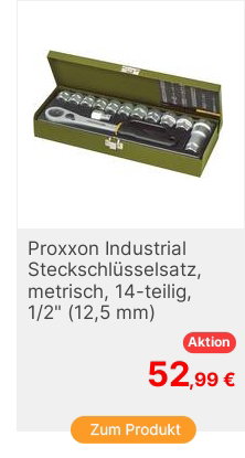 Proxxon Industrial Steckschlsselsatz metrisch 12 125 mm 14teilig 23604