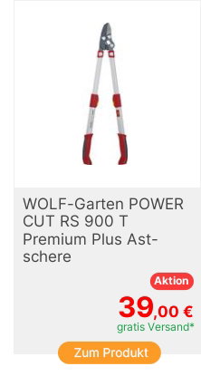 WOLFGarten 73BGA009650 POWER CUT RS 900 T Premium Plus Astschere Amboss