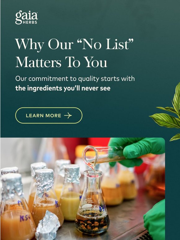 The Gaia Herbs® No List