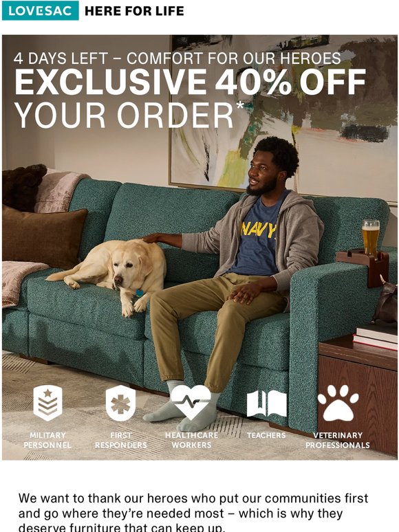 Thank You to Our Community Heroes – Don’t Forget You Have 40% Off.