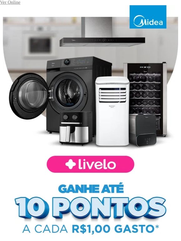 Midea + Livelo: até 10 pontos por R$1 💥