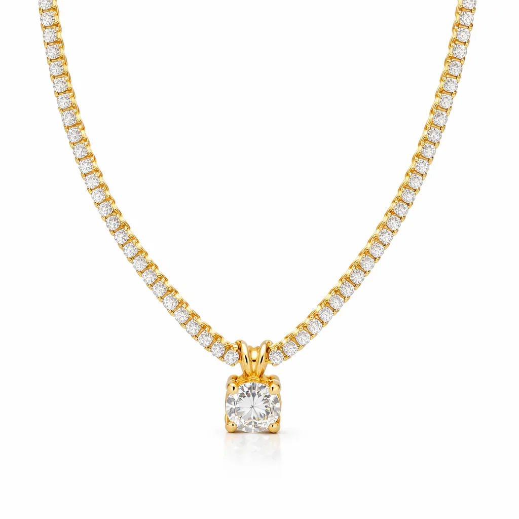Image of Phoebe Tennis Pendant Necklace