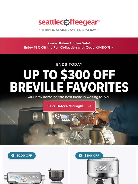 Extra Bold Savings on Breville End Today!