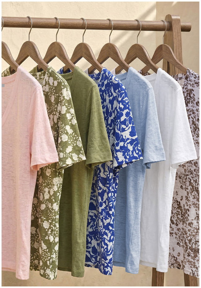 Linen Short Sleeve V Neck T-Shirt