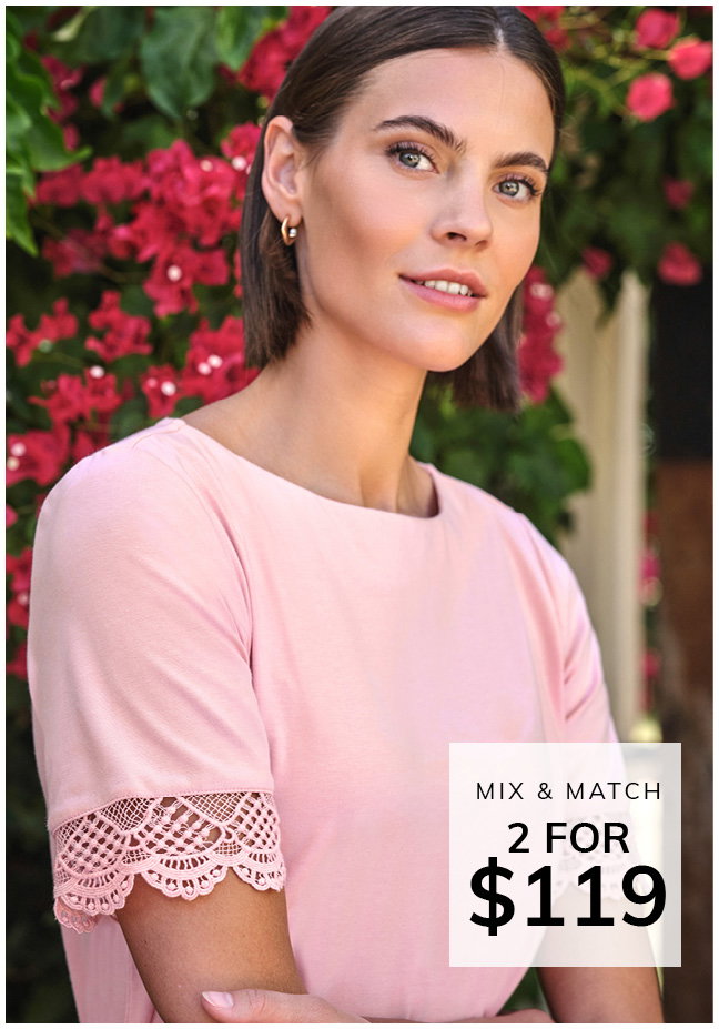 Lace Trim Sleeve Tee