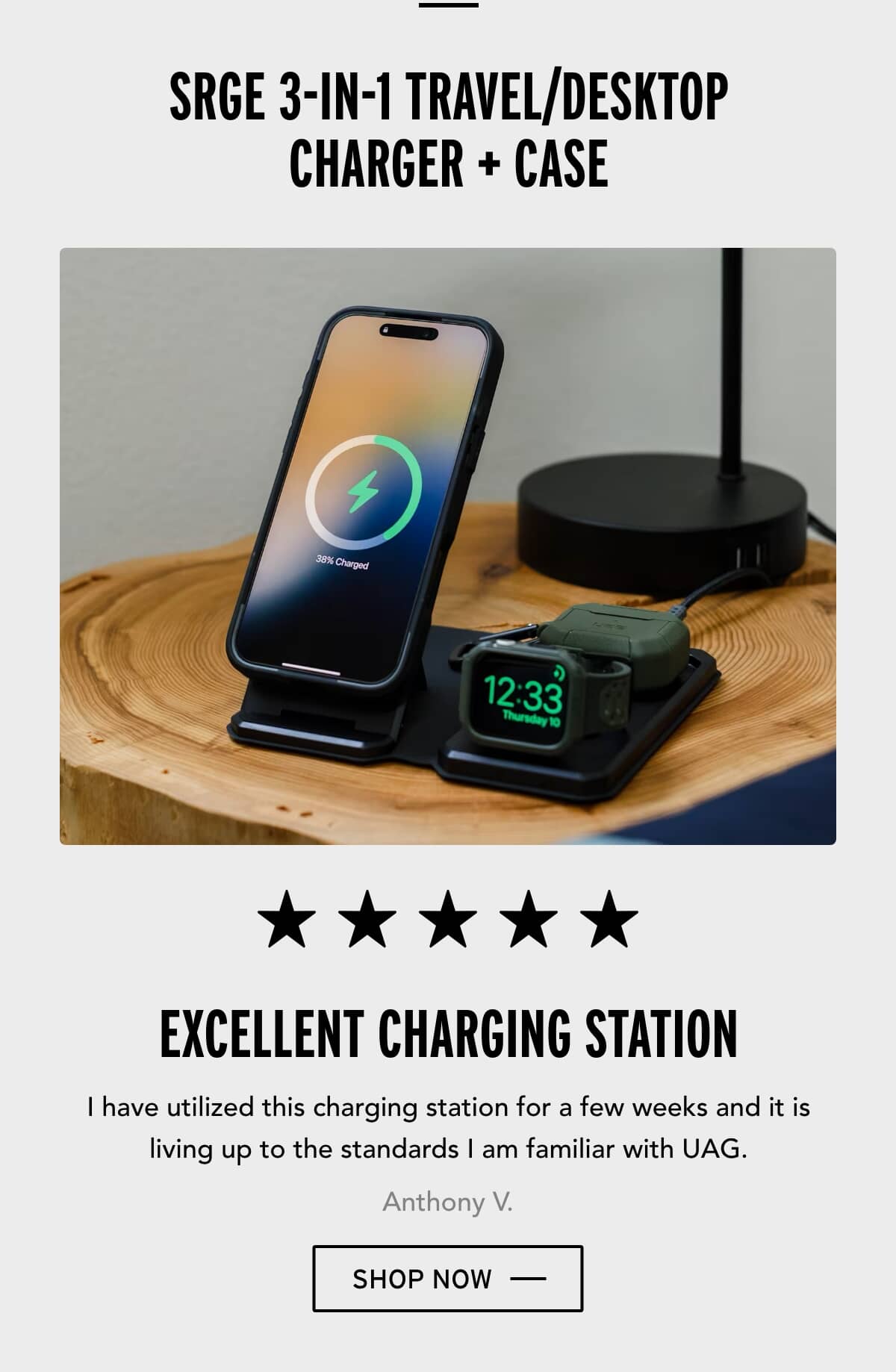 Urban Armor Gear: SRGE 3-in-1 Travel/Desktop Charger + Case