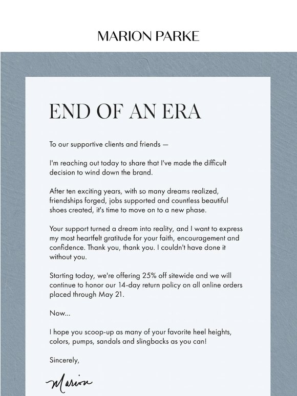 A Note From Marion