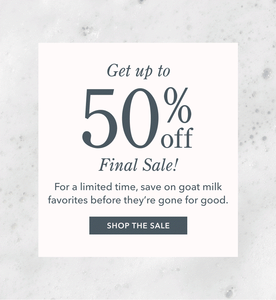 Get up to 50% Off Final Sale!