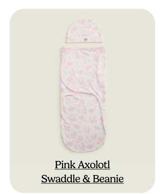 Pink Axolotl Swaddle & Beanie Gift Set. Shop now.