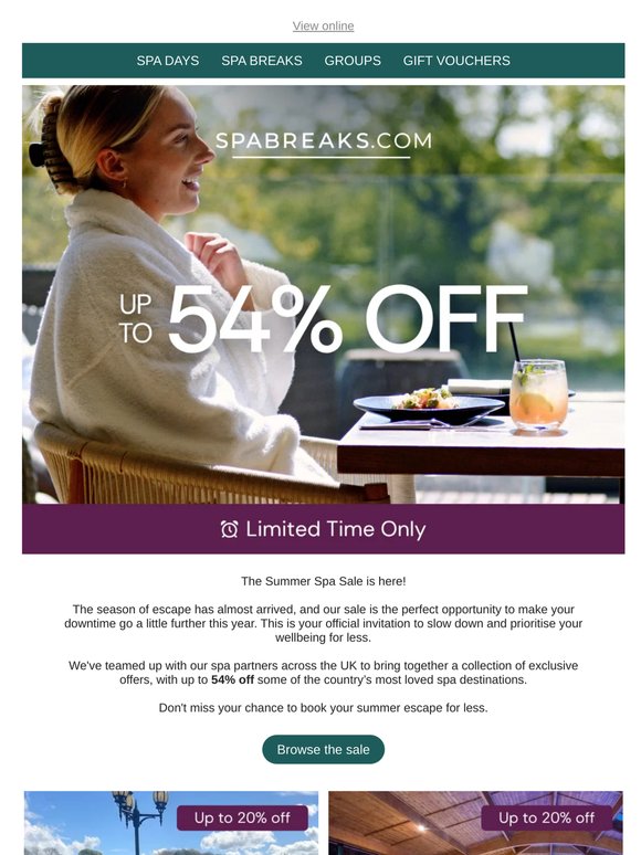 The Summer Spa Sale | Up to 54% off.
