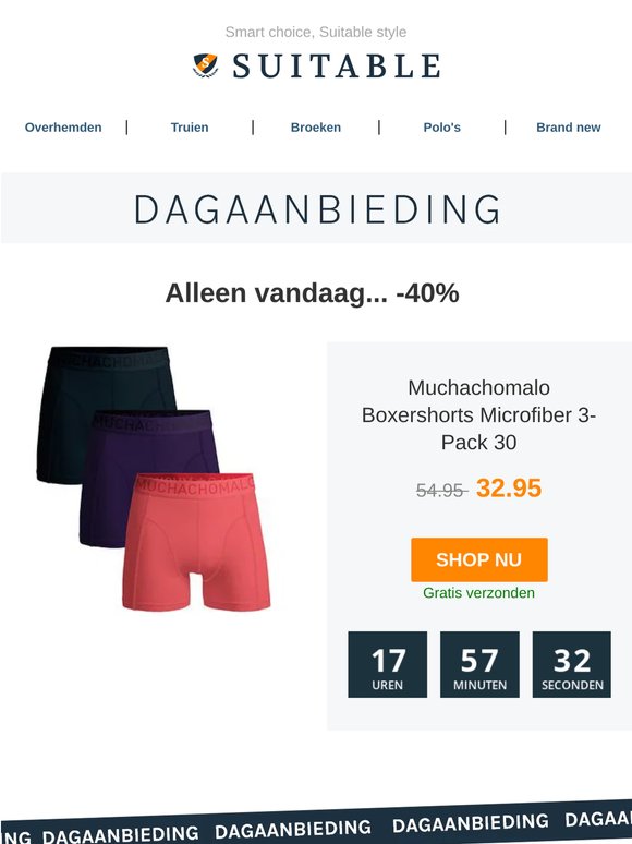 Alleen vandaag: Muchachomalo Boxershorts Microfiber 3-Pack 30