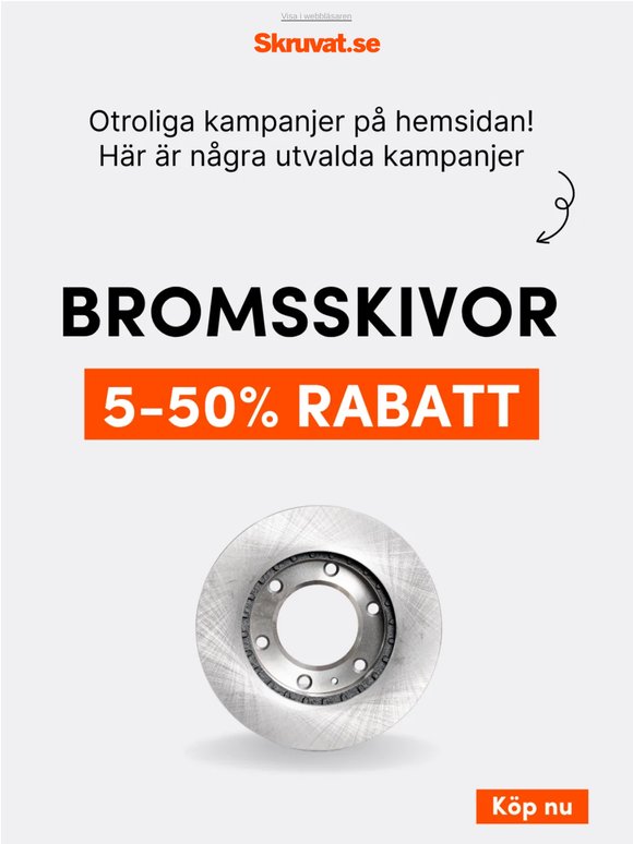Upp till 50% på bromsskivor!