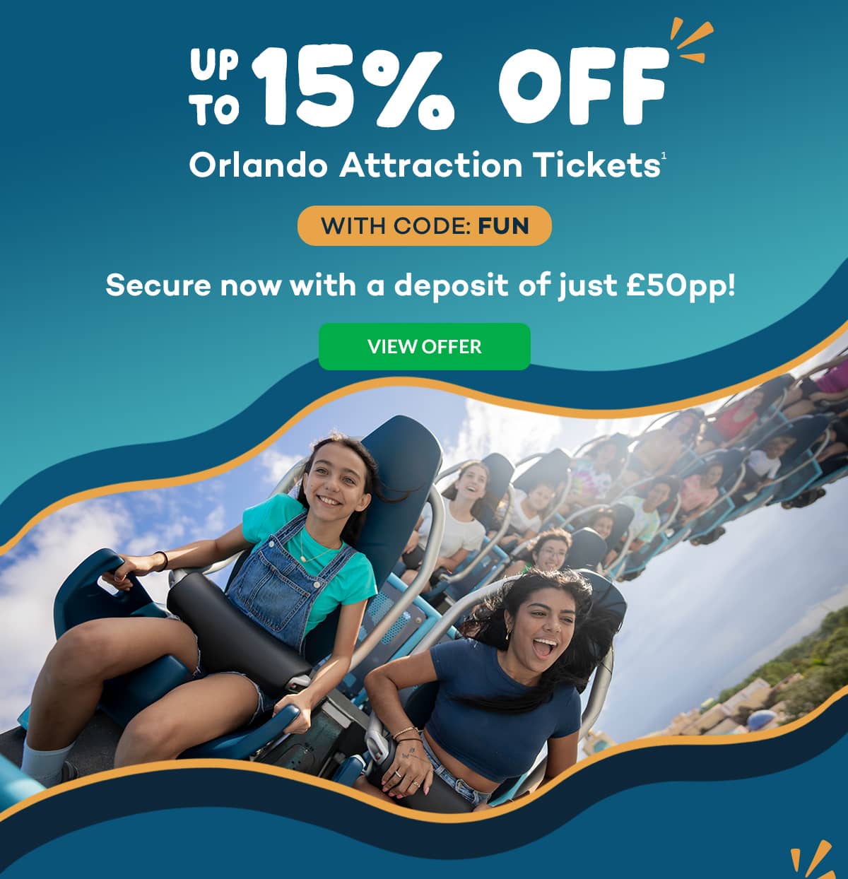 UP TO 15% OFF Orlando Attraction Tickets1 WITH CODE: FUN