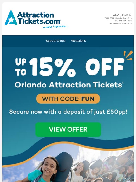 🎉Up to 15% OFF Orlando’s Top Attractions