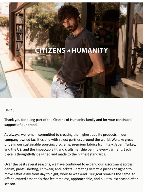 Exciting Chapter for Citizens of Humanity Men’s