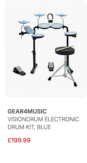 VISIONDRUM Electronic Drum Kit with Stool and Headphones, Blue