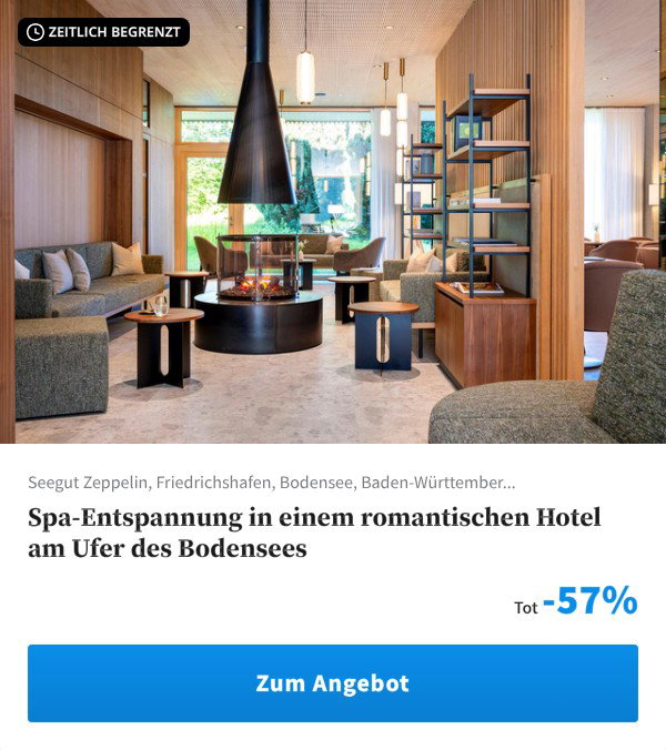 Spa-Entspannung in einem romantischen Hotel am Ufer des Bodensees