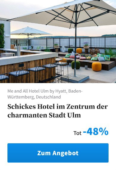 Schickes Hotel im Zentrum der charmanten Stadt Ulm