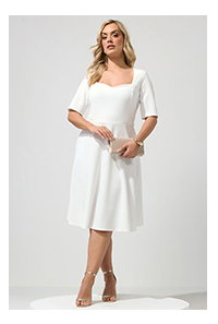 YOURS LONDON Curve White Panel Skater Dress
