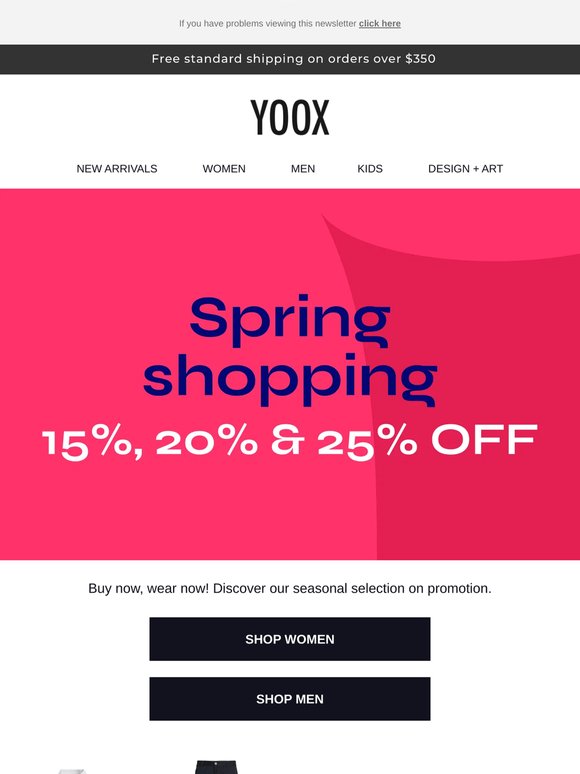 Up to 25% OFF styles for spring