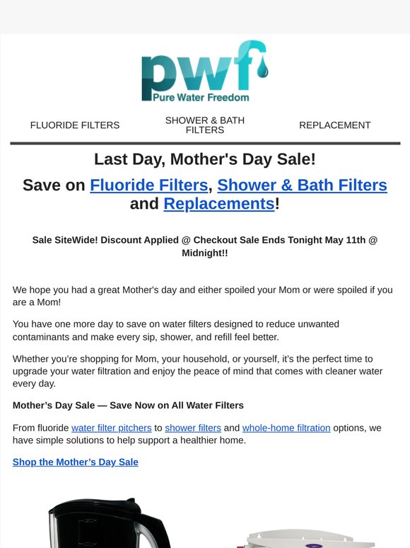 Last Chance! Mother's Day Sale Ends @ Midnight!⌛