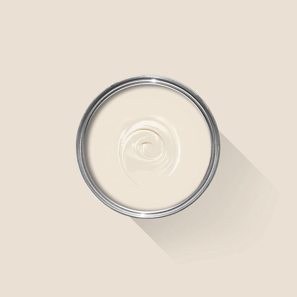 A photo looking down on a Farrow & Ball tin filled with Dimity