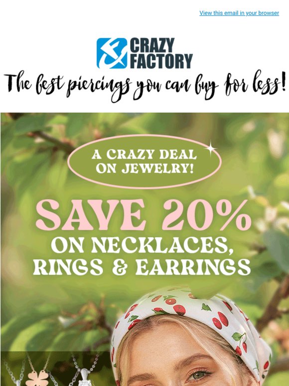 📢 Earrings, rings & necklaces now 20% off,