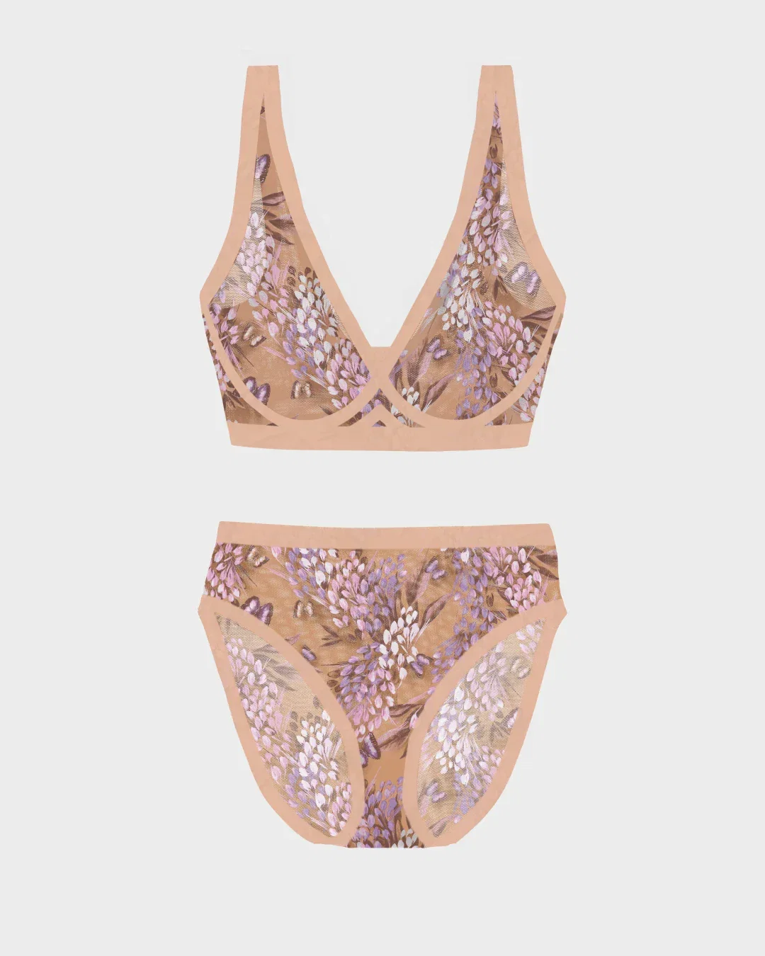 Image of Parisian Sheer Bralette and High-Cut Set