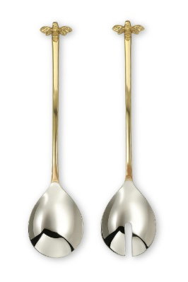 Salatbesteck - BIENE - silber/gold
