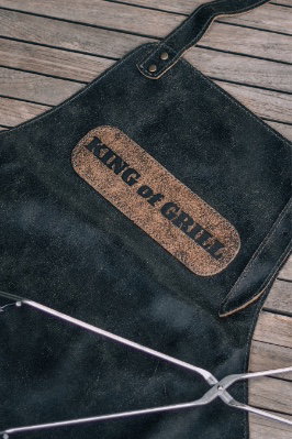 Grillschürze - KING OF GRILL - anthrazit antik