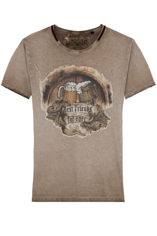 Trachtenshirt Herren - FEODOR - hellbraun