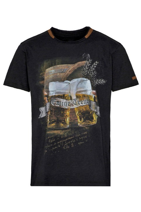 Trachtenshirt Herren - BARTOLOMÄUS - schwarz
