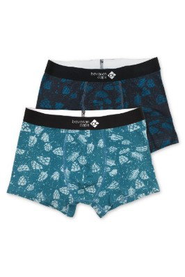 Boxershorts 2er Set - HOPFENERNTE - türkis/anthrazit