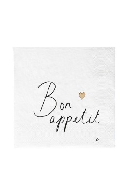 Servietten - BON APPETIT - weiß