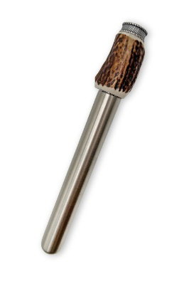 Flachmann - JÄGER - silber/Hirschhorn
