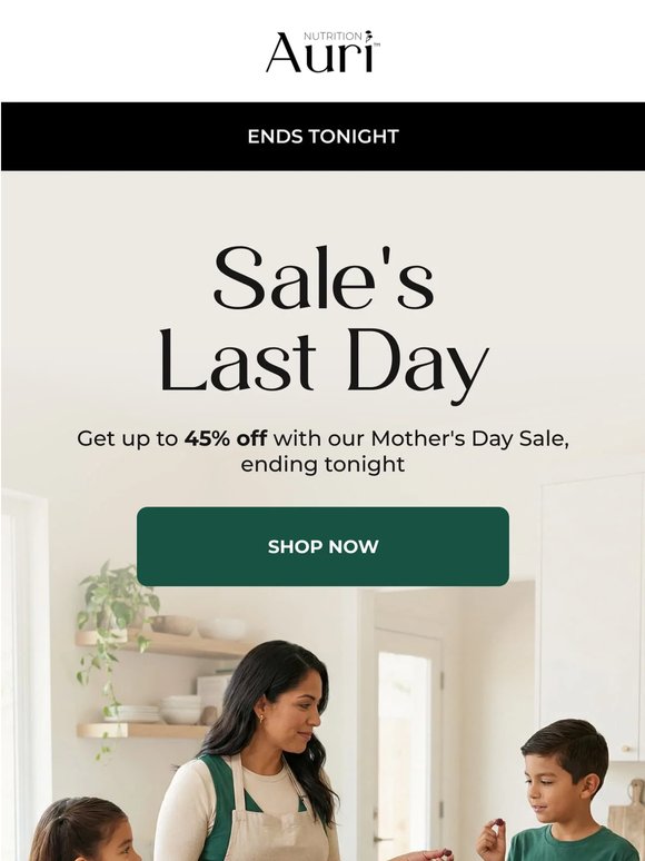 ⏳ Last day for 45% off