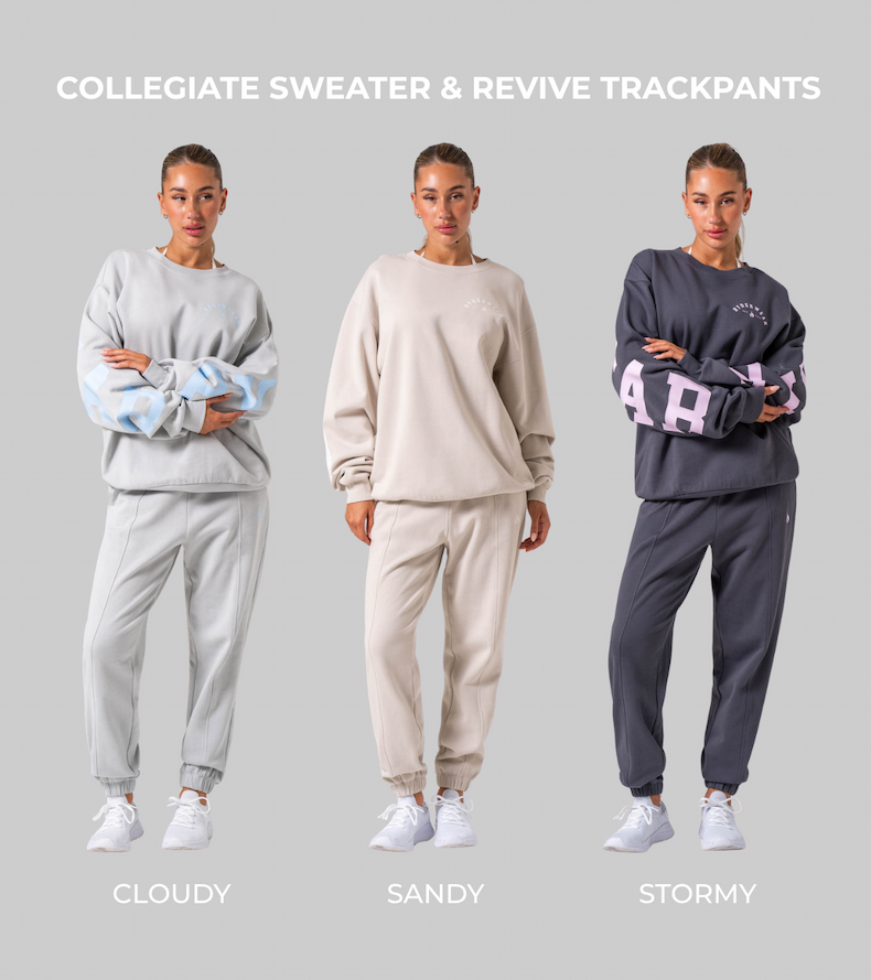 Collegiate sweater & revive trackpants