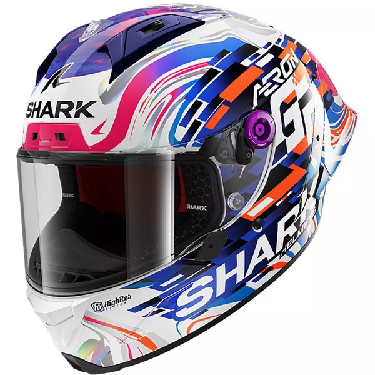 Casque Shark Aeron GP Replica Zarco Violet Bleu