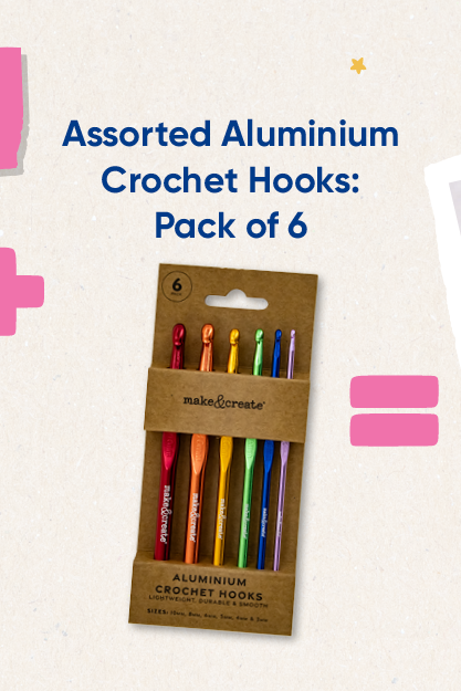 Assorted Aluminium Crochet Hooks: Pack of 6