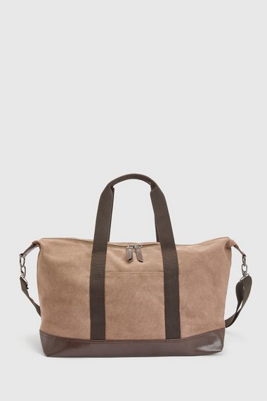Taupe Canvas Overnight Bag