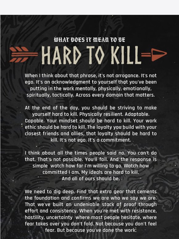 What it means to be "Hard To Kill"...