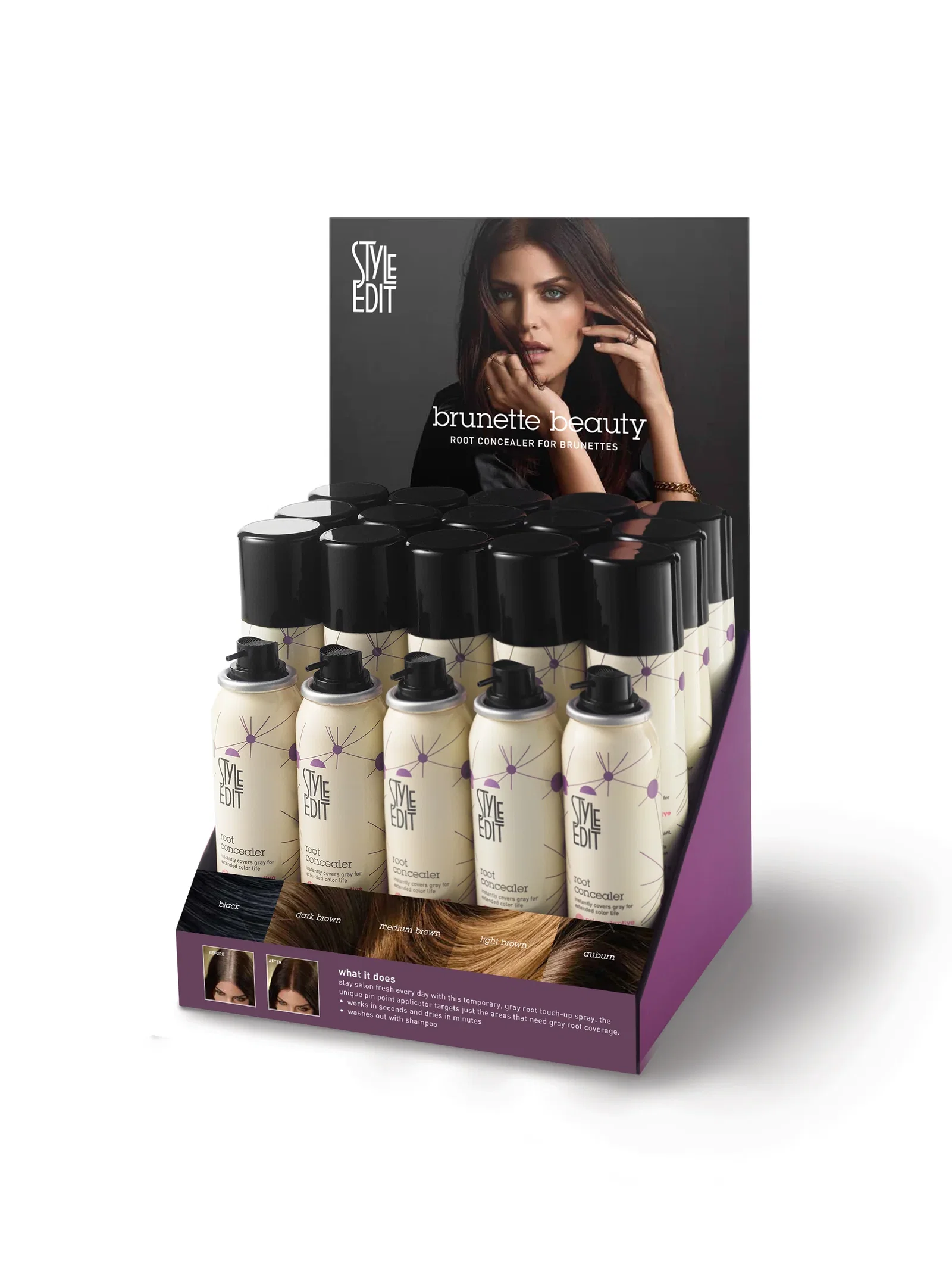 Image of Root Concealer Spray Display Brunette + Red