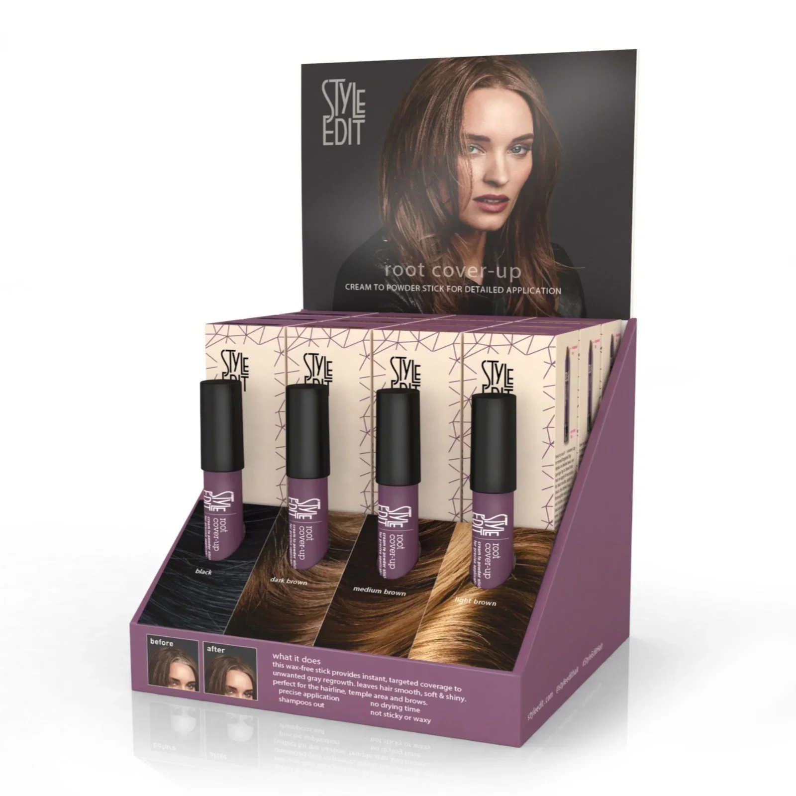 Image of Root Cover-Up Stick Display – Brunette