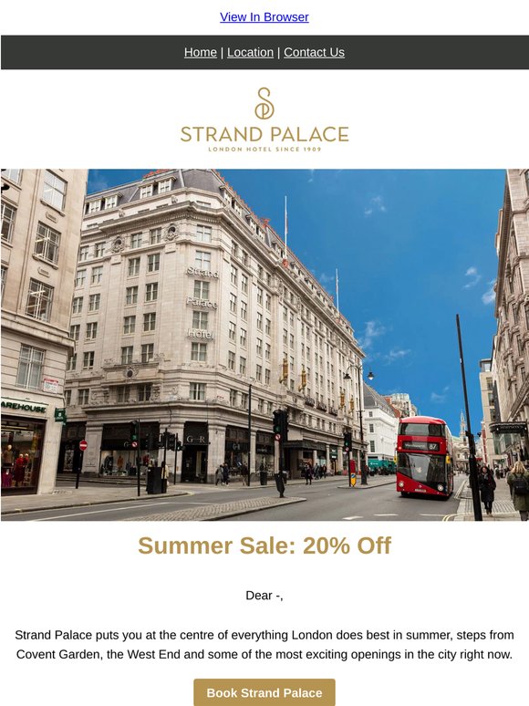 Summer in the West End, 20% off at Strand Palace