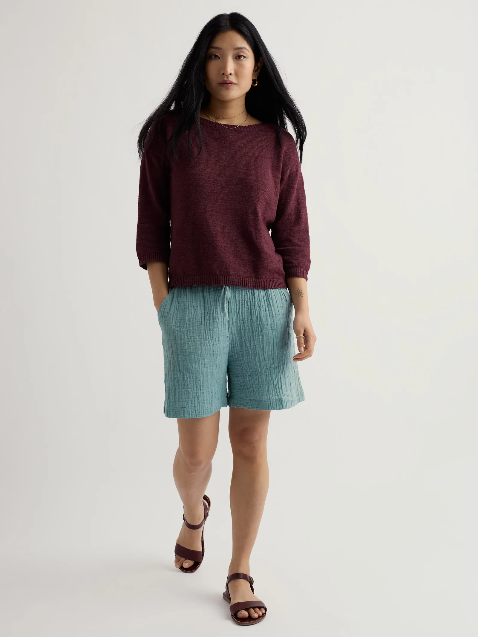 Tide Flow Wide Leg Double Gauze Shorts