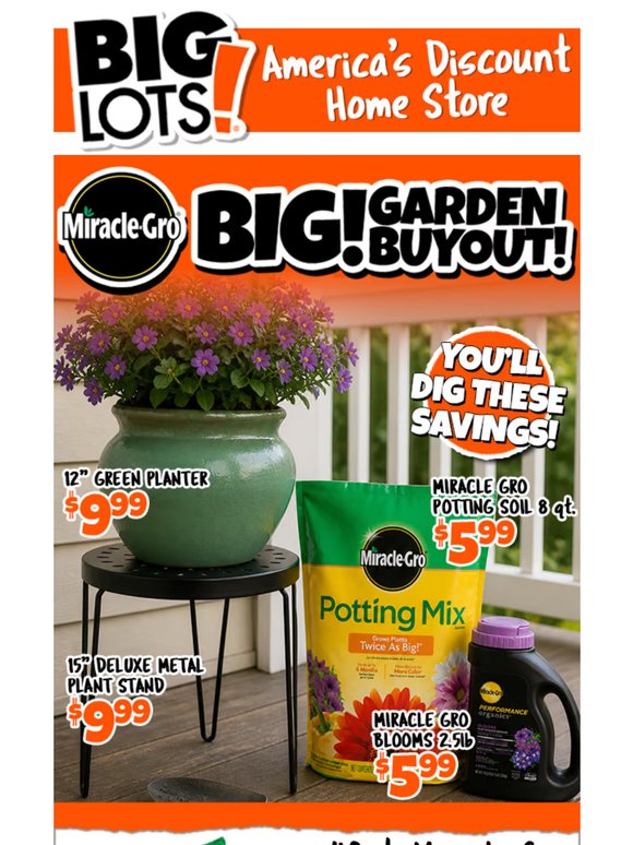 BIG! Garden Brand Closeout Just Arrived.