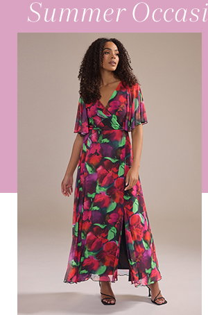 M&Co Purple Floral Print Mesh Maxi Wrap Dress