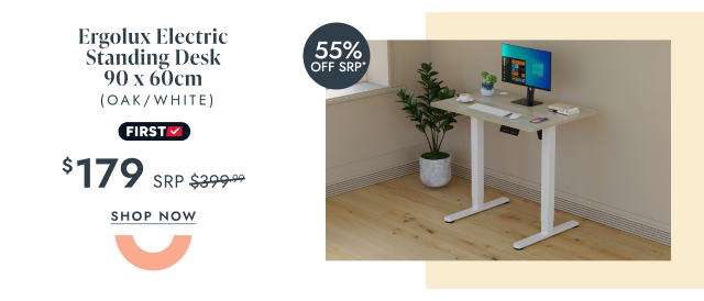 Ergolux Electric Standing Desk 90 x 60cm (Oak/White)